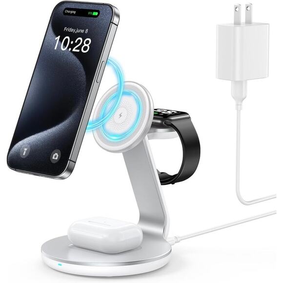 3 in 1 Charging Station Compatible with Magsafe Wireless Charging - Picture 1 of 4